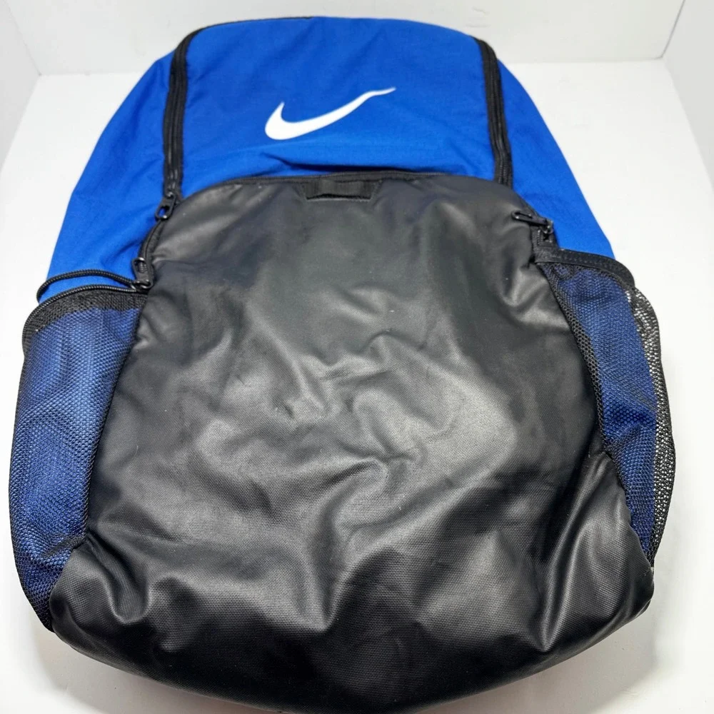 Nike Brasilia Training Backpack Blue Black Swoosh Laptop Bag BA5329-410